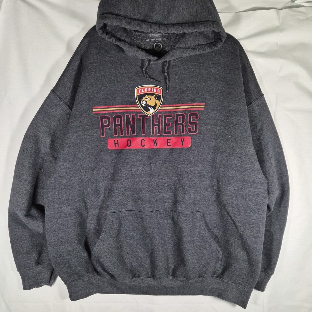 Florida‎ Panthers NHL Hockey Hoodie Men's 2XL Gray Wright & Ditson Pullover...